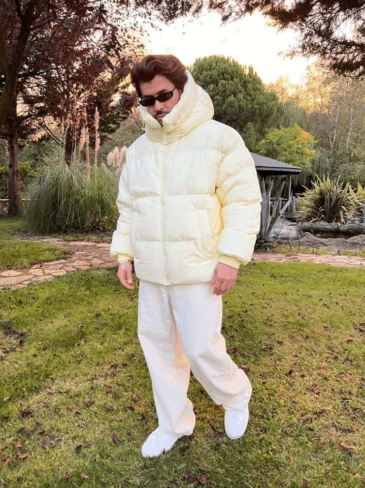 Oversize Şişme Mont Bej