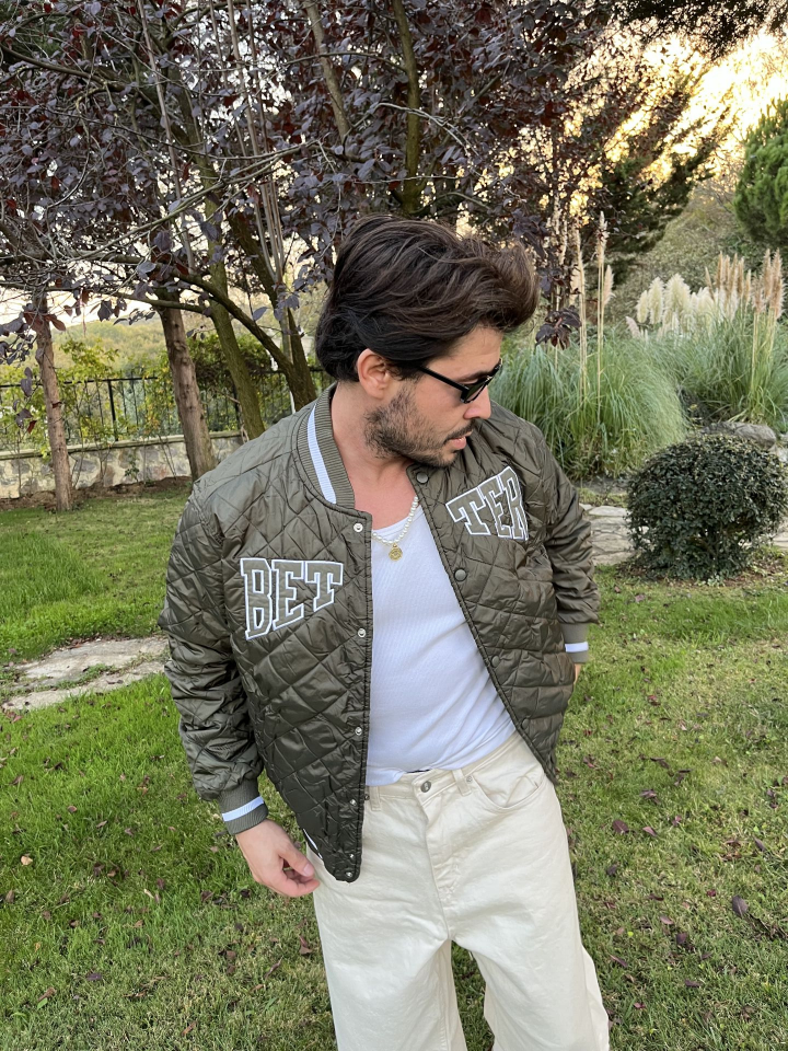 Kapitone Bomber Ceket Yeşil